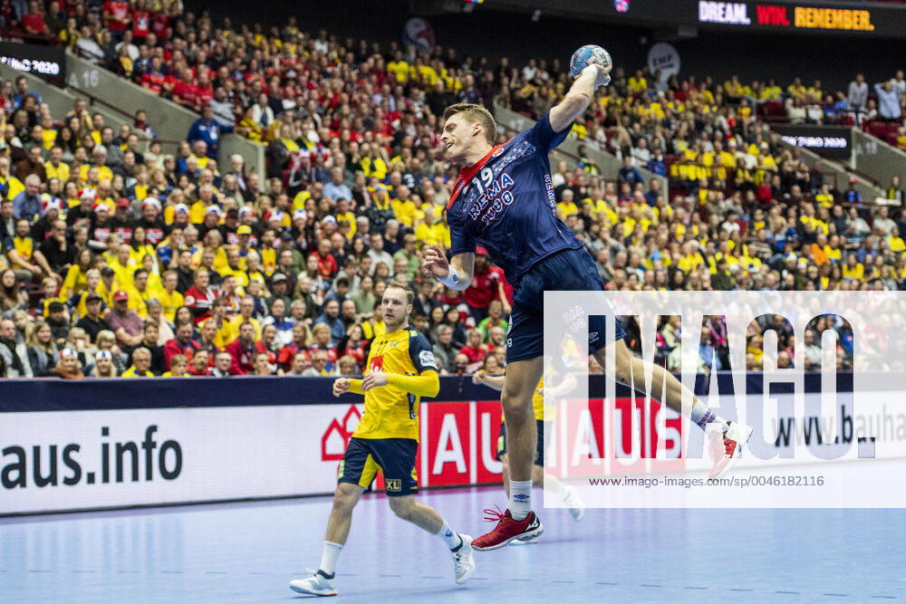 Kristian Bjornsen of Norway during the EHF European Handball Championship match between Norway and Sweden on January 19, 2020 in Malmö Photo Ludvig Thunman BILDBYRAN code LT 35713 bbeng ehf euro 2020 em 2020 european mens handball championship 2020 handball handball handballs em 2020 handball handball em 2020 sweden sweden norge norway,