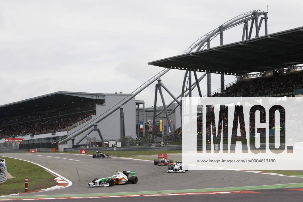 Giancarlo Fisichella (Italien Force India) vor Nick Heidfeld (Deutschland BMW Sauber) Motorsport Grand Prix Herren Großer Preis von Deutschland 2009, Formel 1 Weltmeisterschaft, F1, F, GP, WM Totale Nürburgring Nürburg