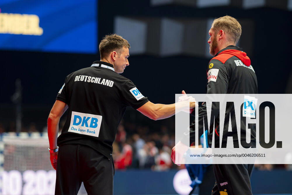 Handball, Men EM 2020, Main Round, Group 1, Austria Germany by coach Christian Prokop Germany, Johannes Bitter Germany TVB Stuttgart Vienna Stadthalle Vienna Austria
