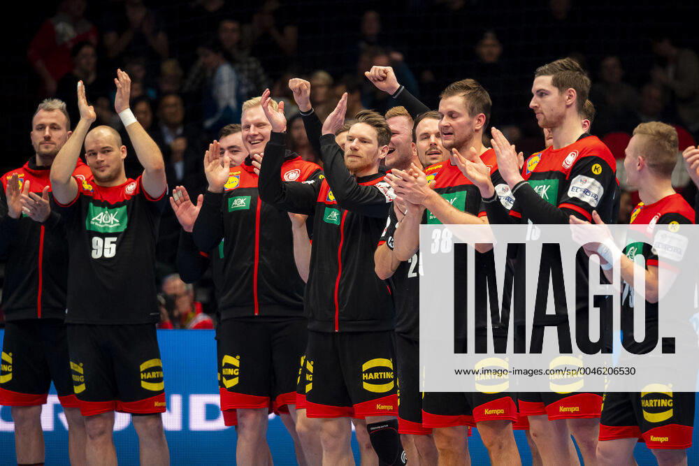 Handball, Men EM 2020, Main Round, Group 1, Austria Germany Paul Drux Germany Fuechse Berlin , Patrick Wiencek Germany THW Kiel , Tobias Reichmann Germany MT Melsungen Vienna Stadthalle Vienna Austria