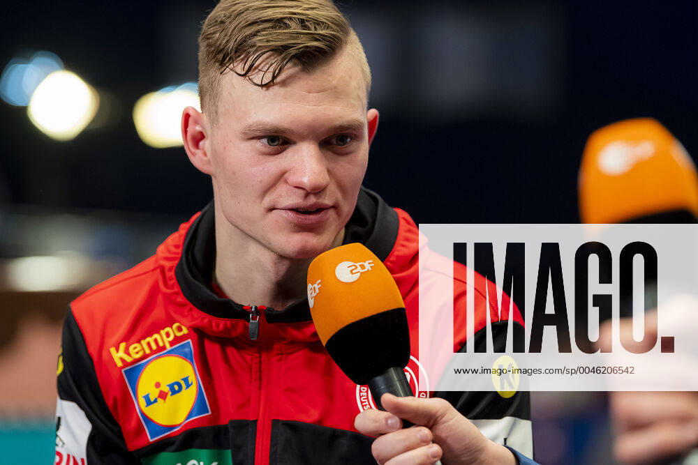 Handball, Men EM 2020, Main Round, Group 1, Austria Germany Timo Kastening Germany TSV Hannover on ZDF Interview Vienna Stadthalle Vienna Austria