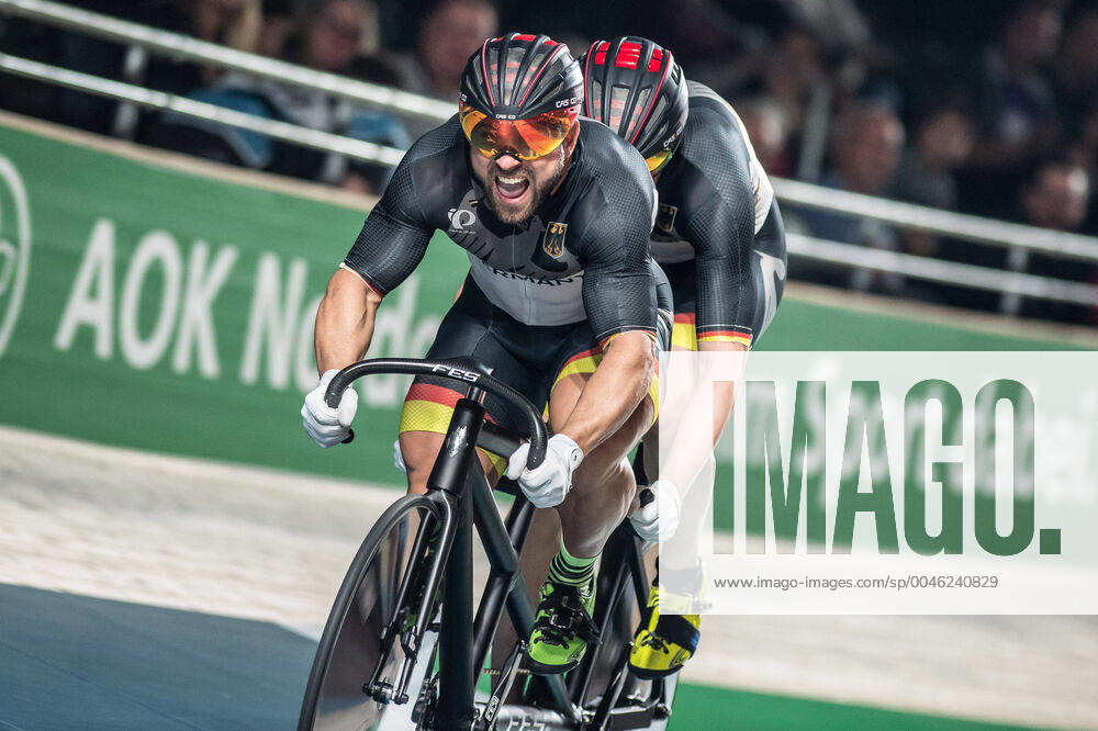 Robert Förstemann GER Berlin with paracyclist Kai Kruse GER Hamburg on the road Landscape horizontal Event Event 108 Berlin Six Day Six Day Berlin 1 Night Wolfram Champions Sprint Men 250 meter time trial flying Location Velodrom Berlin Region Berlin Land Country Germany Date Date 23 01 2020 Stiehl Photography