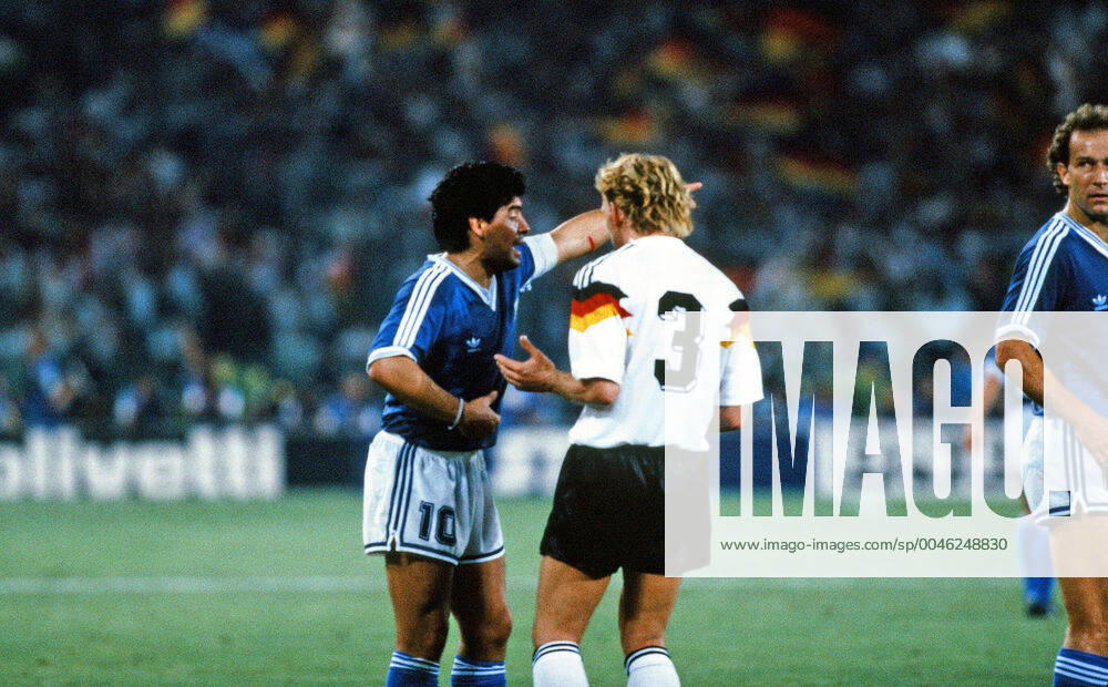 Germany Argentina Italy, Rome, 08 07 1990, Football, FIFA World Cup 1990 in Italy, Final, DFB Germany Argentina 1 0 v l Diego Maradona Argentina , Andreas Brehme Germany
