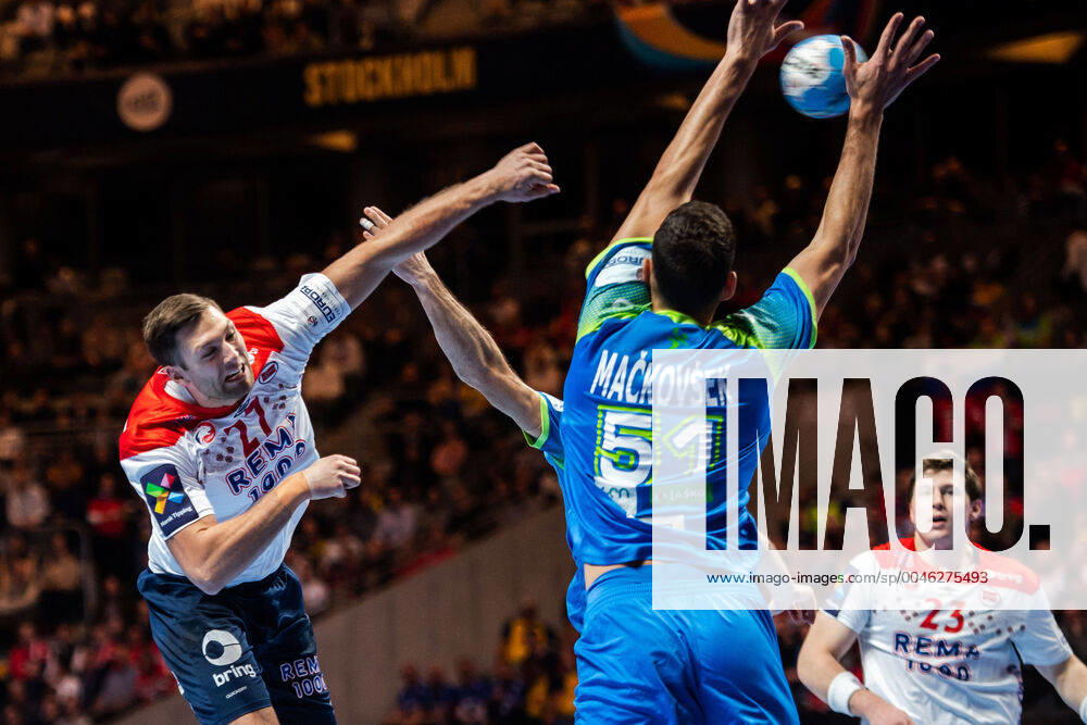 Harald Reinkind of Norway during the EHF European Handball Championship bronze match between Norway and Slovenia on January 25, 2020 in Stockholm Photo Johanna Lundberg BILDBYRAN kod JL 136107 bbeng ehf euro 2020 em 2020 european mens handball championship 2020 handball handball handballs in 2020 handball handball em 2020 norway norway slovenia bronze match bronze match,