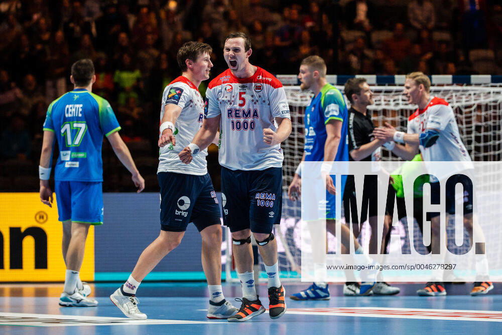 Sander Sagosen of Norway celebrates after the EHF European Handball Championship bronze match between Norway and Slovenia on January 25, 2020 in Stockholm Photo Johanna Lundberg BILDBYRAN kod JL 136107 bbeng ehf euro 2020 em 2020 european mens cheering handball championship 2020 handball handball handball 2020 handball handball em 2020 norway norway slovenia slovenia bronze match bronze match,
