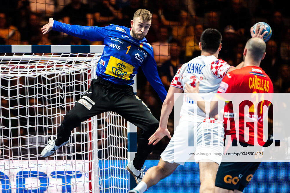 Goalkeeper Gonzalo Perez de Vargas Moreno of Spain during the EHF European Handball Championship final between Spain and Croatia on January 26, 2020 in Stockholm,