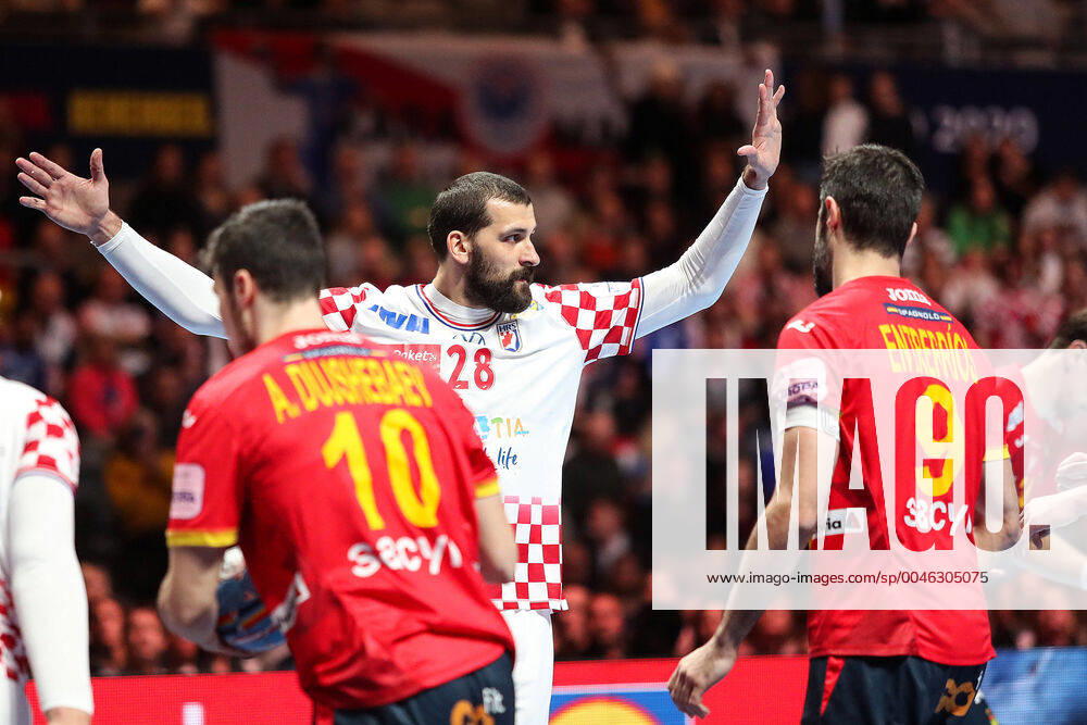 Spain v Croatia - Final - Men s EHF EURO 2020 Zeljko Musa of Croatia reacts during the Men s EHF EURO 2020 final match between Spain and Croatia at Tele2 Arena in Stockholm, Sweden on January 26, 2020. Photo by Luka Stanzl PIXSELL LukaxStanzl PIXSELL