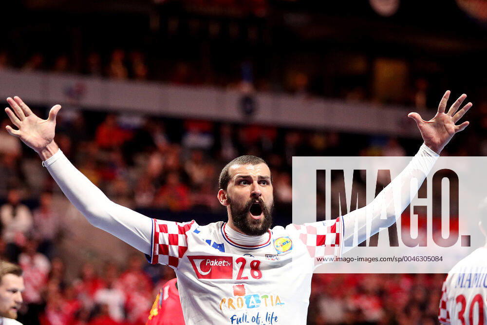 Spain v Croatia - Final - Men s EHF EURO 2020 Zeljko Musa of Croatia reacts during the Men s EHF EURO 2020 final match between Spain and Croatia at Tele2 Arena in Stockholm, Sweden on January 26, 2020. Photo by Luka Stanzl PIXSELL LukaxStanzl PIXSELL