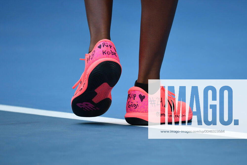 KW05 Cori Gauff (USA) pay tribute to Kobe Bryant with her shoes TENNIS : Australian Open 2020 - 27 01 2020 AntoineCouvercelle Panoramic