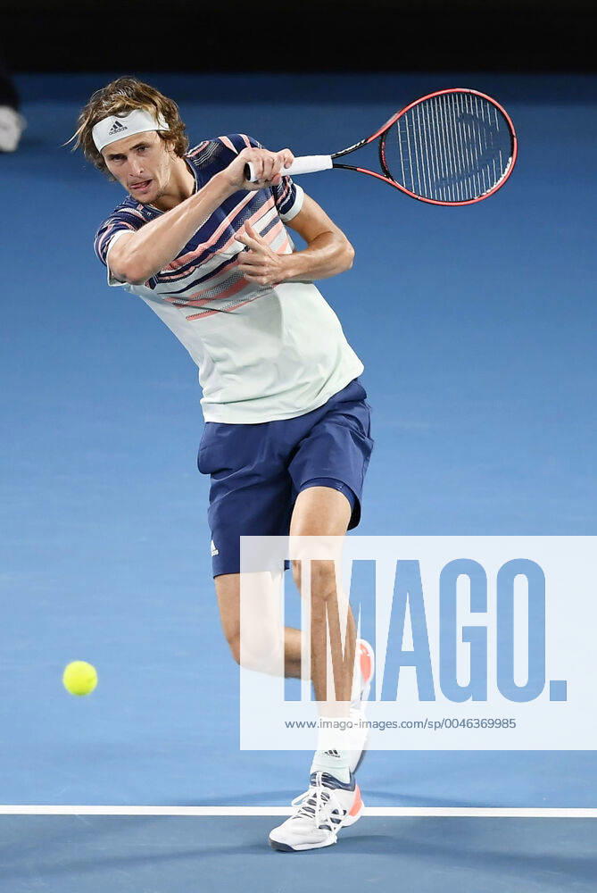 Tennis: Australian Open Alexander Zverev of Germany plays a shot during his Australian Open tennis semifinal match against Dominic Thiem of Austria on Jan. 31, 2020, in Melbourne.
