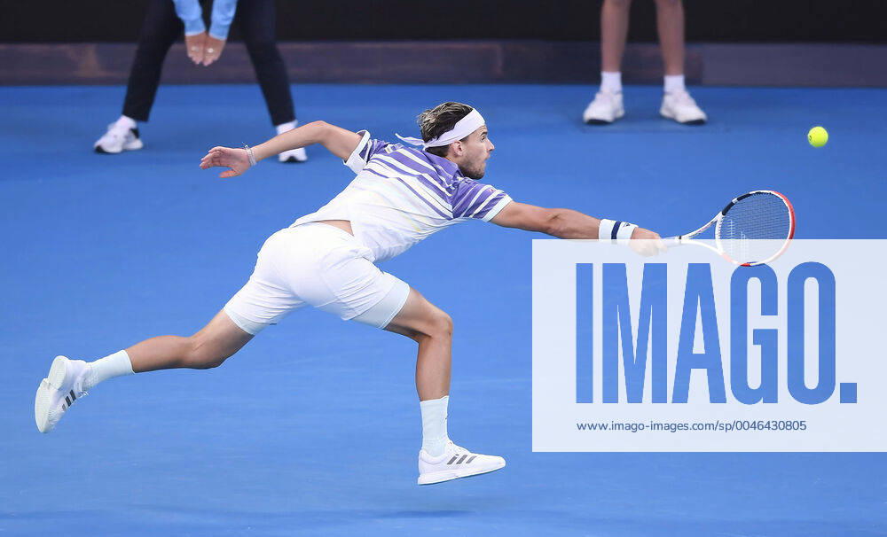 Tennis: Australian Open Dominic Thiem of Austria plays a shot during the Australian Open tennis final against Novak Djokovic of Serbia on Feb. 2, 2020, in Melbourne.