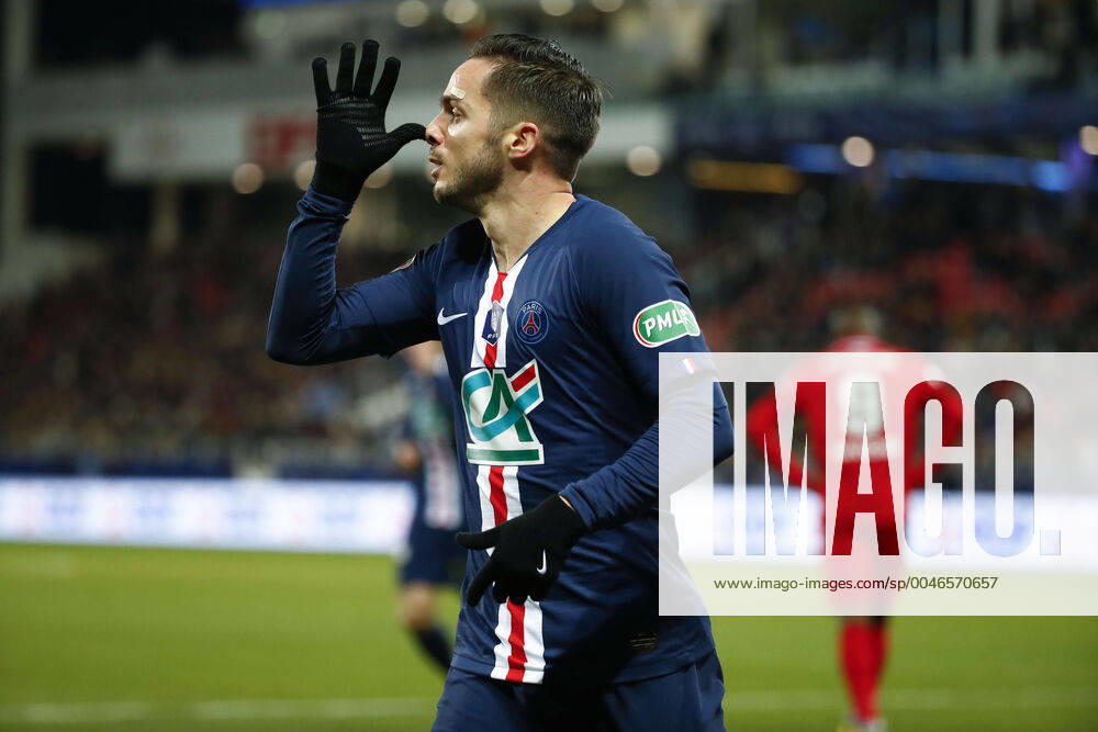 Joie Pablo Sarabia (PSG) FOOTBALL : Coupe de France - Dijon vs PSG - Ligue 1 - 12 02 2020 GwendolineLeGoff Panoramic