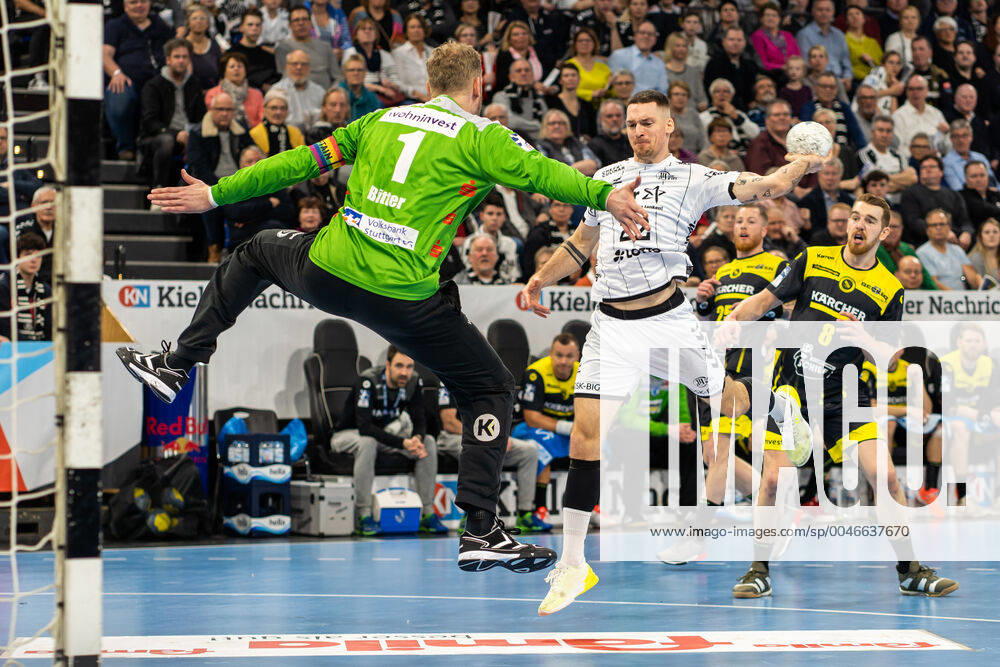 THW Kiel against TVB 1898 Stuttgart on 16 2 2020 Ole Rahmel 22, THW Kiel, AU , THW Kiel against TVB 1898 Stuttgart in the LIQUI MOLY Handball Bundesliga on 25 matchday, in the Sparkassen Arena Kiel on 16 2 2020