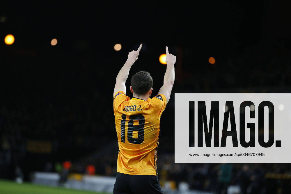 Football - 2019 2020 UEFA Europa League - Round of Thirty-Two, First Leg: Wolverhampton Wanderers vs. Espanyol Diogo Jota of Wolverhampton Wanderers celebrates at Molineux. COLORSPORT LYNNE CAMERON