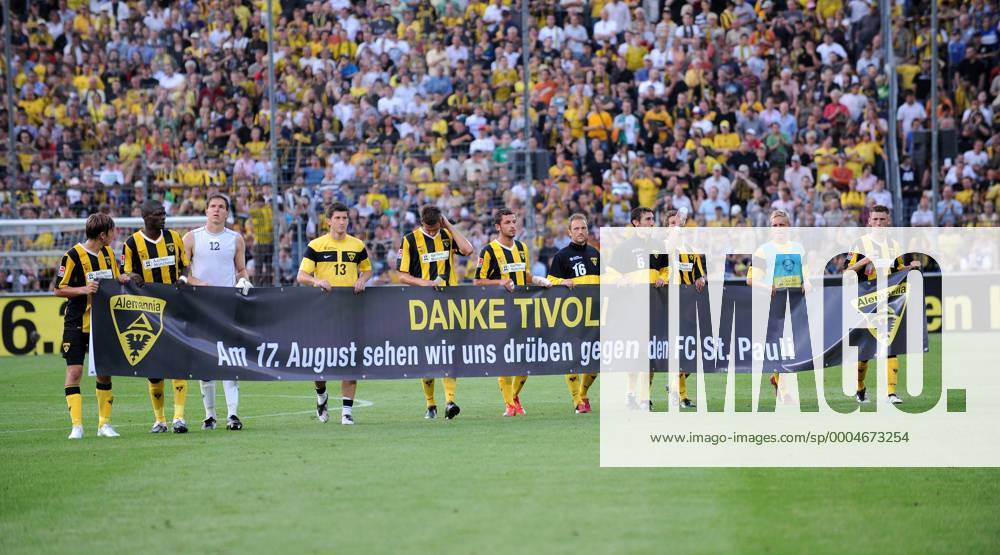 Fußball, Stadiongeschichte Alemannia Aachen Danke Tivoli - Aachen verabschiedet sich aus dem alten Tivoli Stadion Fußball Herren Saison 2009 2010, Test, Testspiel, Alemannia Aachen Totale Aachen