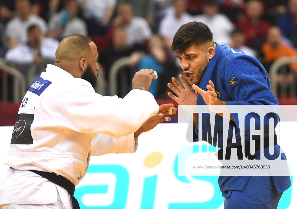 Judo , Grand Slam 2020 in Düsseldorf 100 KG plus semi-final Johannes Frey wins blue against Roy Meyer Netherlands in white HM