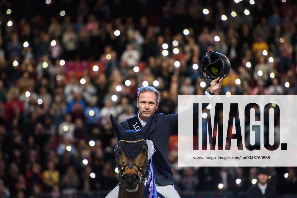 Geir Gulliksen of Norway on horse Vdl Groep Quatro celebrates after winning the FEI Jumping World Cup during Gothenburg Horse Show on February 23, 2020 in Gothenburg,
