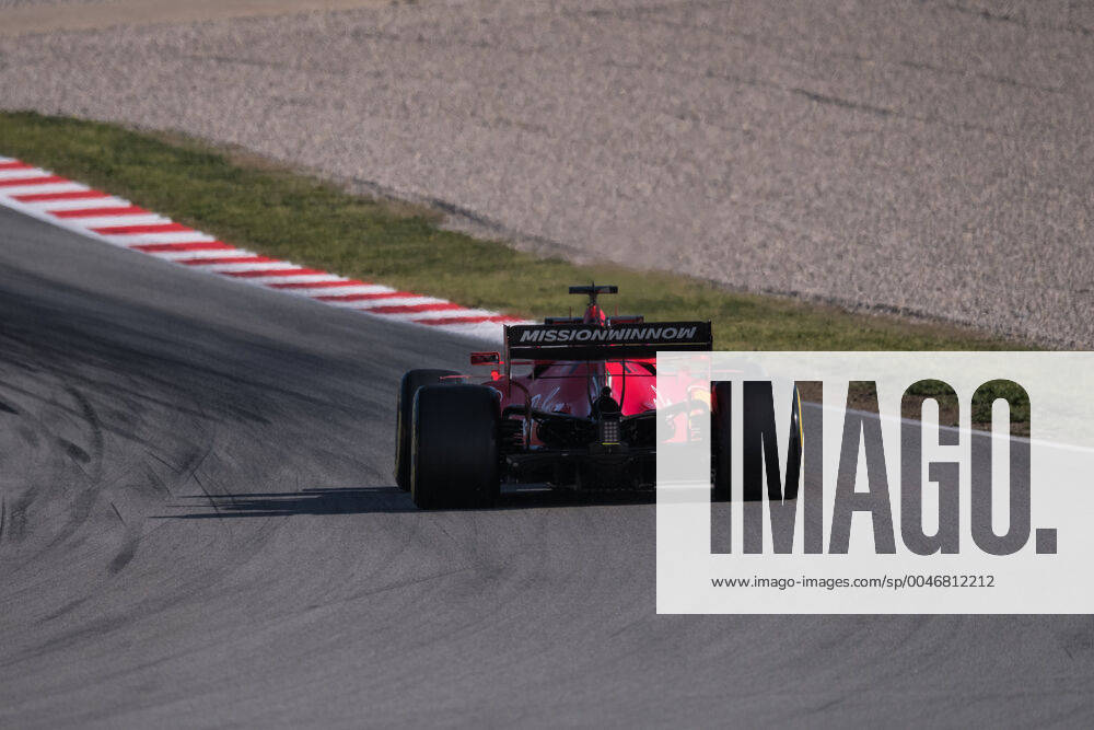 Sebastian Vettel Scuderia Ferrari Mission Winnow with the car on the track, Formula 1 test, Barcelona, motorsport, Formula 1, Formula 1 test, Barcelona, motorsport, Formula 1, photo Eibner Barcelona