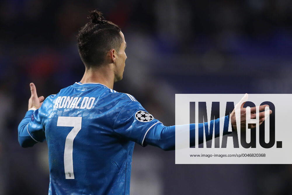 Juventus s Portuguese striker Cristiano Ronaldo reacts during the UEFA Champions League match at the Groupama Stadium, Lyon. Picture date: 26th February 2020. Picture credit should read: Jonathan Moscrop Sportimage . SPI-0491-0046