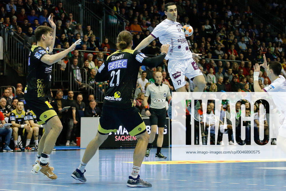 Handball EHF Cup, SC Magdeburg HBC Nantes, f l Kiril Lazarov Nantes GETEC Arena