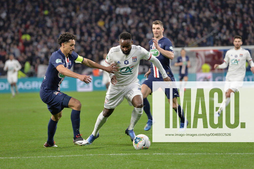 Marquinhos (lyon) vs Moussa Dembele (psg) FOOTBALL : Olympique Lyonnais vs Paris Saint Germain - Coupe de France - 1 2 finale - 04 03 2020 FredericChambert Panoramic