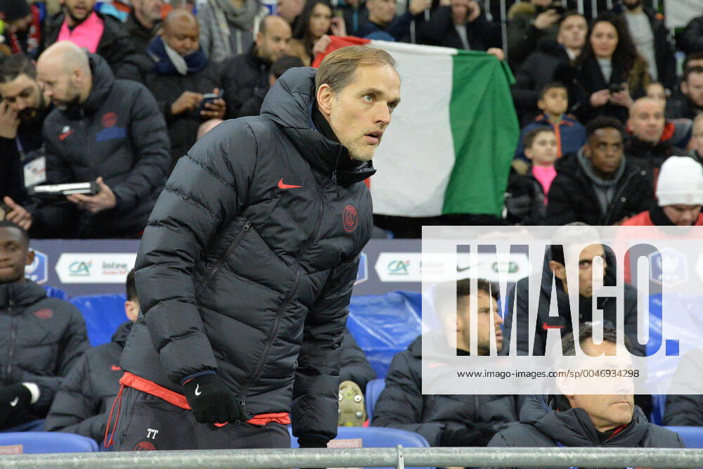 Thomas Tuchel (entraineur psg) FOOTBALL : Olympique Lyonnais vs Paris Saint Germain - Coupe de France - 1 2 finale - 04 03 2020 FredericChambert Panoramic