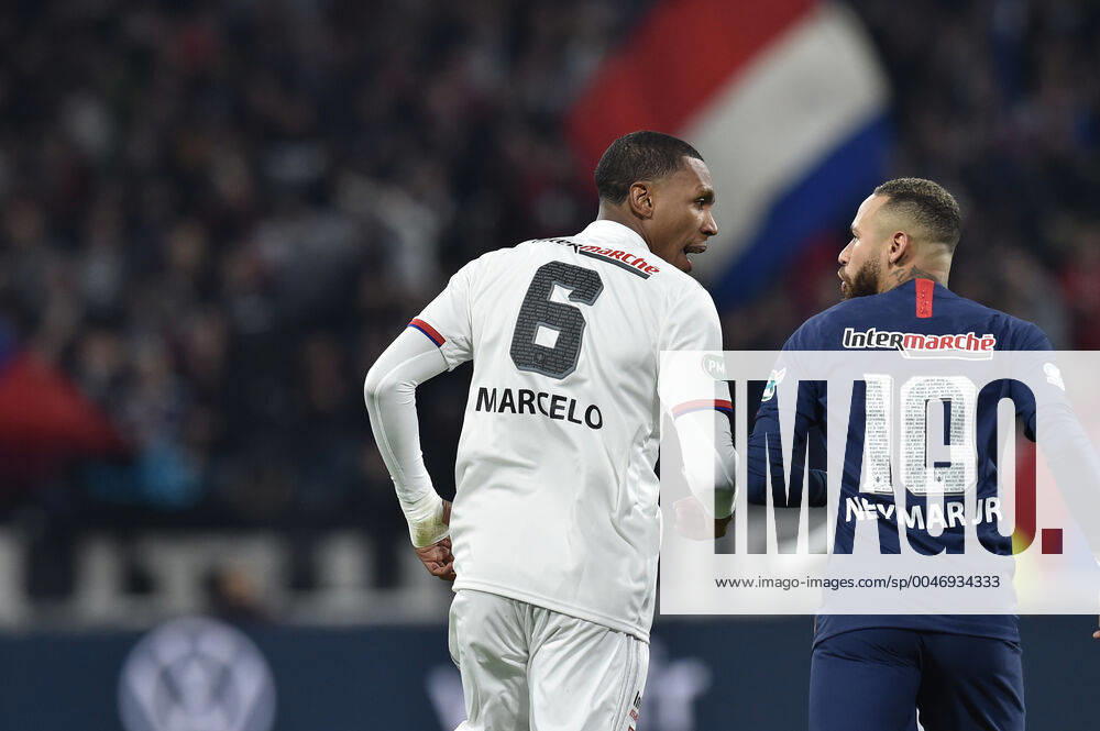 Marcelo (lyon) vs Neymar (psg) FOOTBALL : Olympique Lyonnais vs Paris Saint Germain - Coupe de France - 1 2 finale - 04 03 2020 FredericChambert Panoramic
