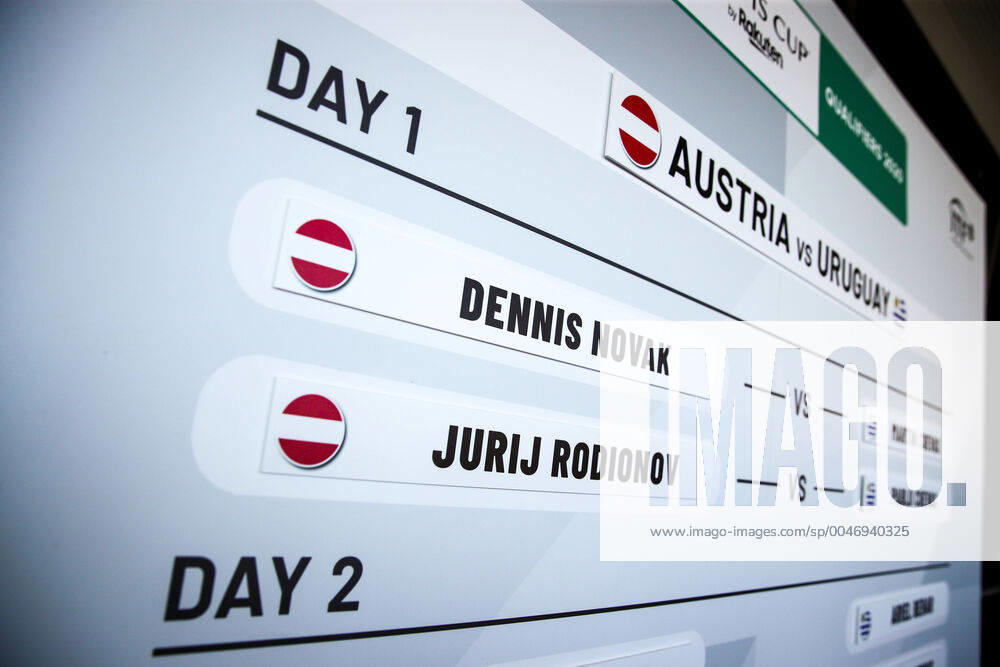 TENNIS - Davis Cup, AUT vs URU GRAZ,AUSTRIA,05.MAR.20 - TENNIS - ITF Davis Cup, Austria vs Uruguay, preview, draw. Image shows a feature of billboard. GEPAxpictures Klansek
