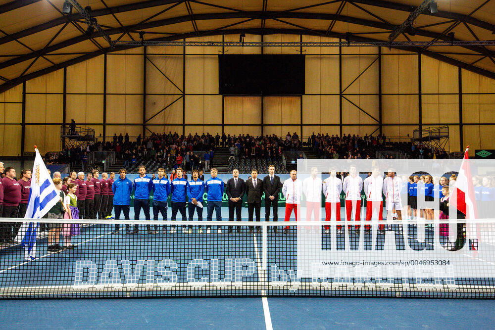 TENNIS - Davis Cup, AUT vs URU PREMSTAETTEN,AUSTRIA,06.MAR.20 - TENNIS - ITF Davis Cup, Austria vs Uruguay. Image shows the athletes of Uruguay and Austria. GEPAxpictures Klansek