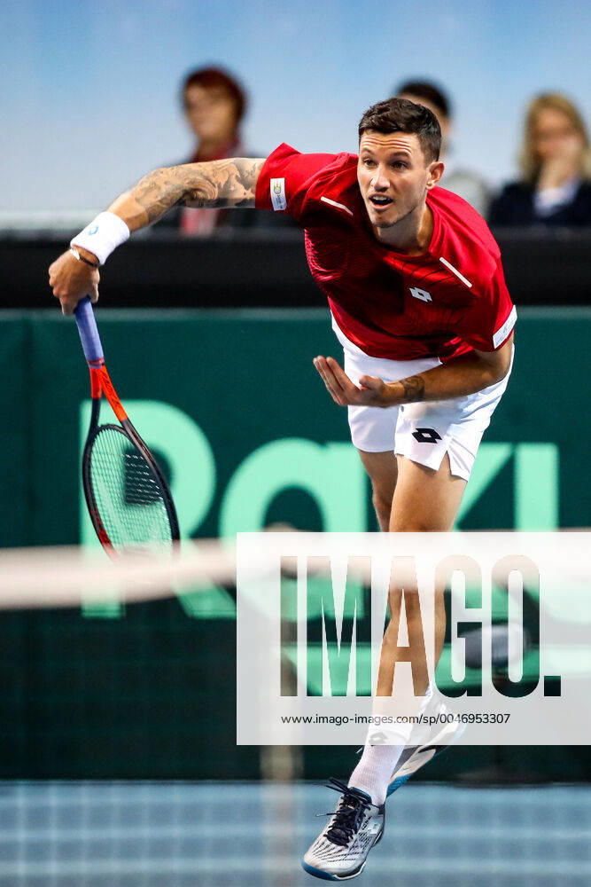 TENNIS - Davis Cup, AUT vs URU PREMSTAETTEN,AUSTRIA,06.MAR.20 - TENNIS - ITF Davis Cup, Austria vs Uruguay. Image shows Dennis Novak (AUT). GEPAxpictures Klansek