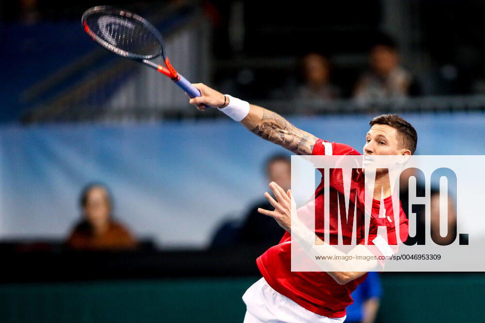 TENNIS - Davis Cup, AUT vs URU PREMSTAETTEN,AUSTRIA,06.MAR.20 - TENNIS - ITF Davis Cup, Austria vs Uruguay. Image shows Dennis Novak (AUT). GEPAxpictures Klansek