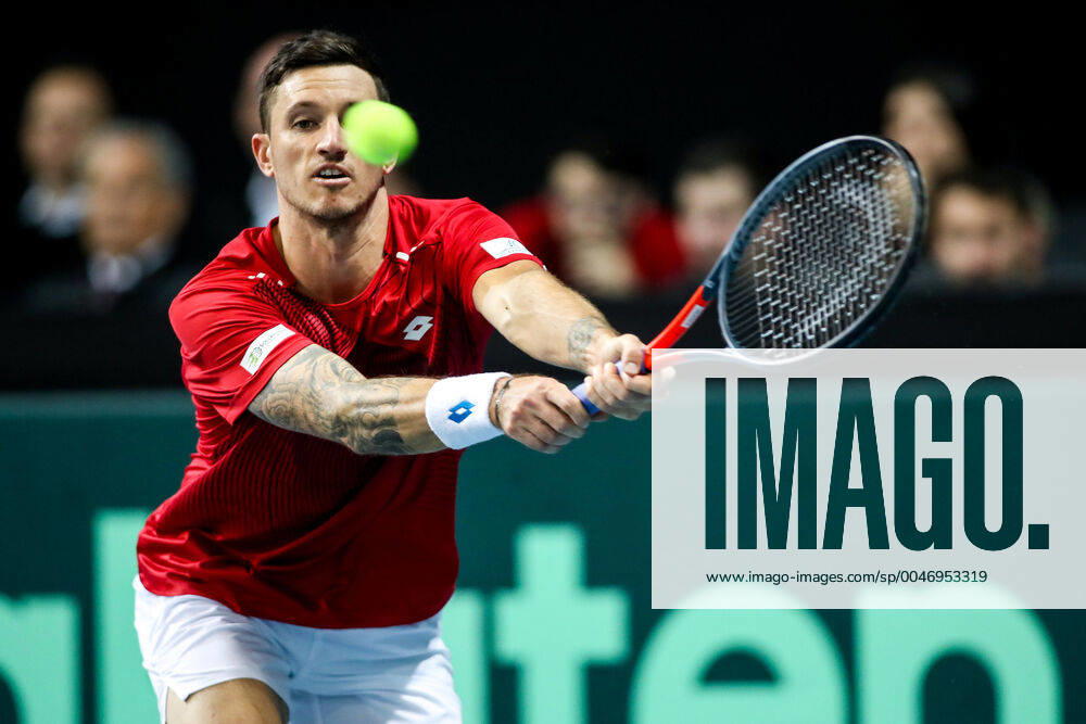TENNIS - Davis Cup, AUT vs URU PREMSTAETTEN,AUSTRIA,06.MAR.20 - TENNIS - ITF Davis Cup, Austria vs Uruguay. Image shows Dennis Novak (AUT). GEPAxpictures Klansek
