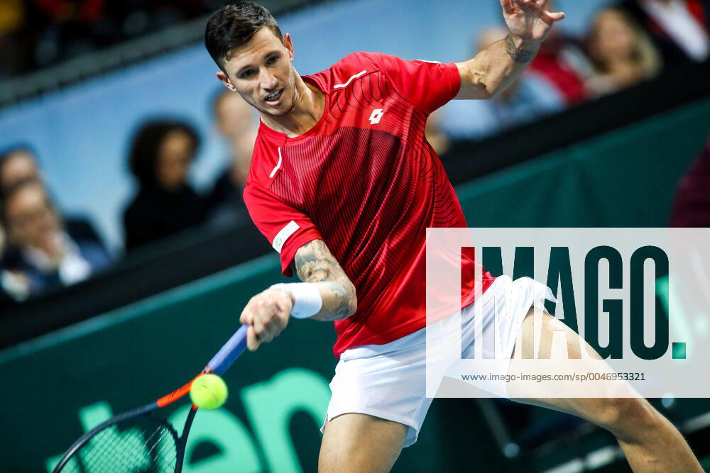 TENNIS - Davis Cup, AUT vs URU PREMSTAETTEN,AUSTRIA,06.MAR.20 - TENNIS - ITF Davis Cup, Austria vs Uruguay. Image shows Dennis Novak (AUT). GEPAxpictures Klansek
