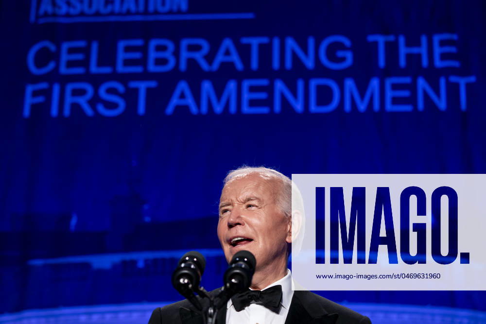 United States President Joe Biden speaks during the White House Correspondents Association dinner at the Washington Hilton in Washington, DC on Saturday, April 27, 2024 Washington USA - ZUMAs152 20240427_faa_s152_033