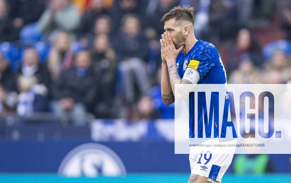 Football 1 Bundesliga, season 2019 2020, 25 matchday, Schalke 04 TSG 1899 Hoffenheim on 07 03 2020 at the Veltins Arena in Gelsenkirchen North Rhine-Westphalia Guido BURGSTALLER FC Schalke 04 Disappointment, DFL REGULATIONS PROHIBIT ANY USE OF PHOTOGRAPHS AS IMAGE SEQUENCES AND OR QUASI VIDEO