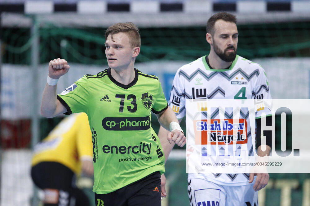 TUI Arena, Hanover, League game, 1 Bundesliga, TSV Hanover Burgdorf vs Frisch Auf Goeppingen, in the picture Timo Kastening 73, Han Burgdorf cheers, Tim Kneule 4, Goeppingen is disappointed TSV Hanover Burgdorf vs Frisch Auf Goeppingen