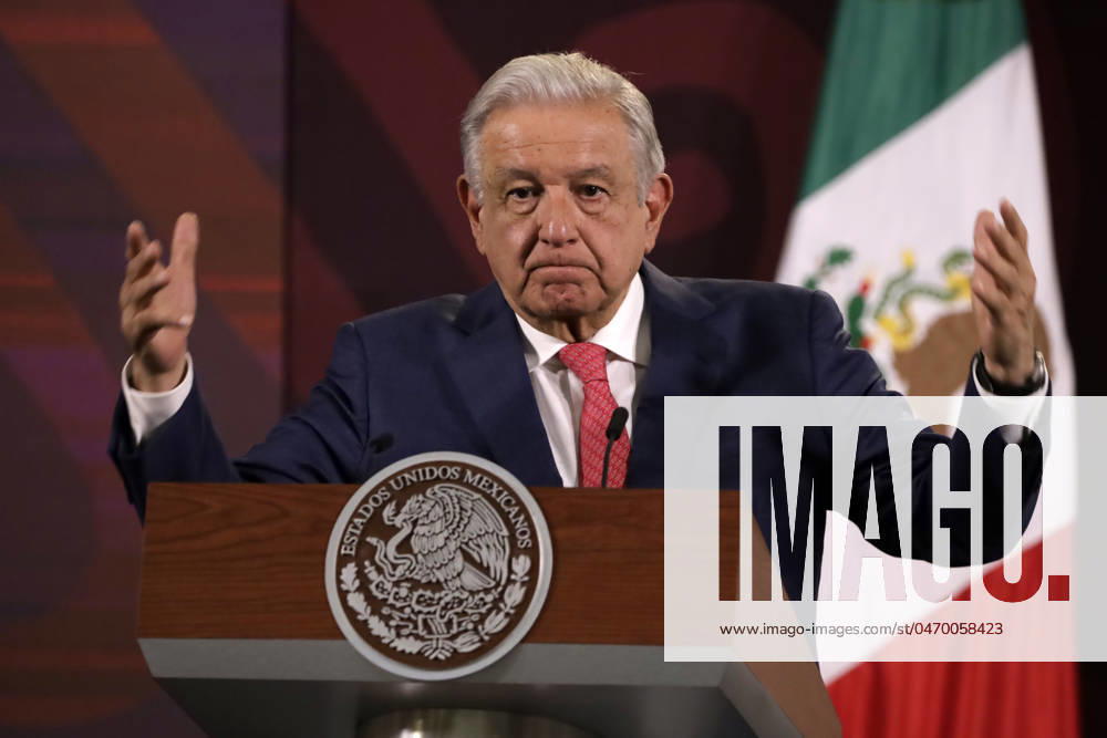 Mexiko, Andres Manuel Lopez Obrador Pressekonferenz April 29, 2024, Mexico City, Mexico: MexicoÃ¢â‚¬â ¢s President, Andres Manuel Lopez Obrador, speaks during a briefing conference at National Palace. Mexico City Mexico - ZUMAe321 20240429_zia_e321_014