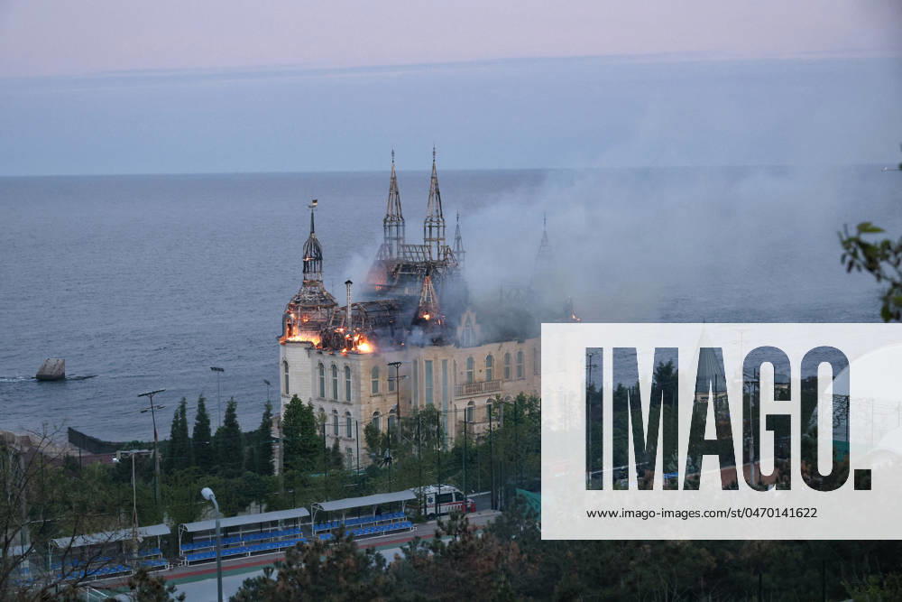 Russian Missile Attack On Odesa The Palace of Students of the Odesa Law Academy is on fire due to a Russian missile attack in Odesa, southern Ukraine, which has killed five people. Preliminary reports indicate that the Russian army used a ballistic missile with cluster munition to strike the southern Ukrainian port city. April 29, 2024. Photo by Nina Liashonok Ukrinform ABACAPRESSC.OM Odesa Ukraine