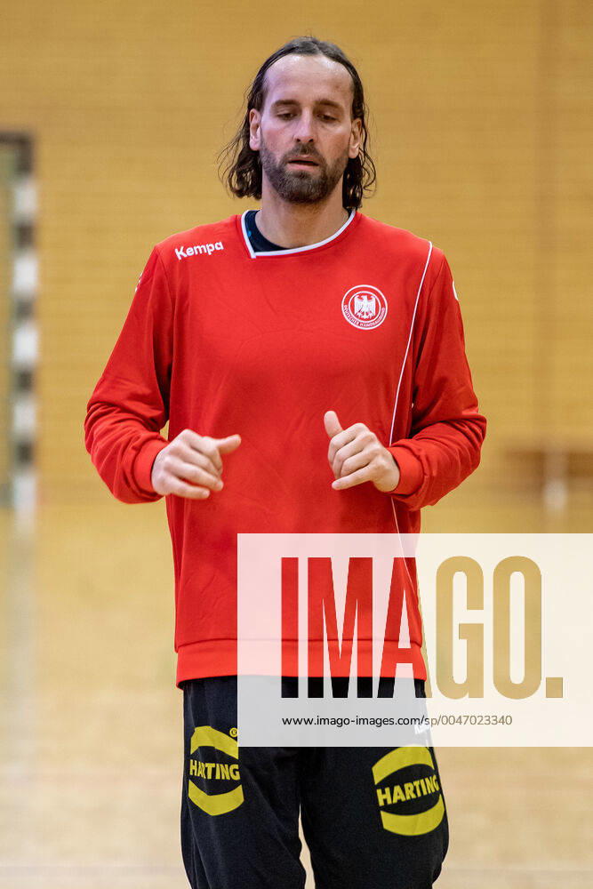 Silvio Heinevetter at the training DHB course in preparation for the international match against the Netherlands in the Ballhaus Arena Aschaffenburg Copyright xVIADATAx xHolgerxJohnx Aschersleben Sachsen Anhalt Germany