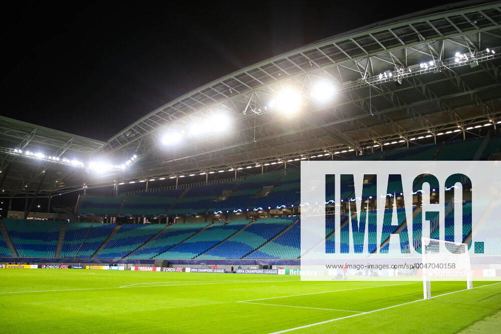 Red Bull Arena Leipzig after the game with empty ranks 1 Round of 16 Football Champions League Season 2019 2020 RB Leipzig vs Tottenham Hotspur in the Red Bull Arena in Leipzig Football,Germany,Man,Men