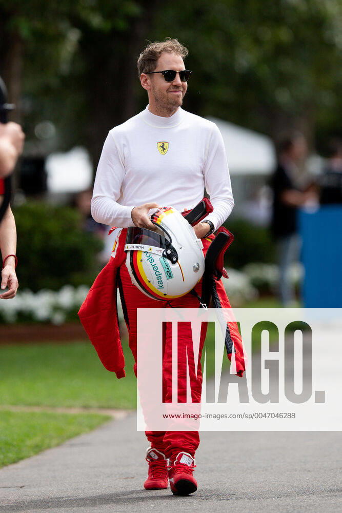 Scuderia Ferrari Mission Winnow driver Sebastian Vettel at The Australian Formula One Grand Prix on March 12, 2020, at The Melbourne Grand Prix Circuit in Albert Park, Australia. (Photo by Speed Media Icon Sportswire) AUTO: MAR 12 F1 - Australian Grand Prix Icon20031203901