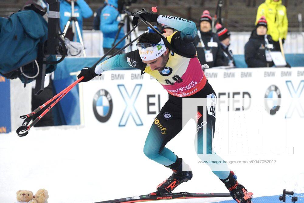 Martin Fourcade of France competes during the men s 10 km sprint competition at the IBU Biathlon World Cup in Kontiolahti, Finland, on March 12, 2020. Kontiolahti Finland LKLAPJ20200312170054U395