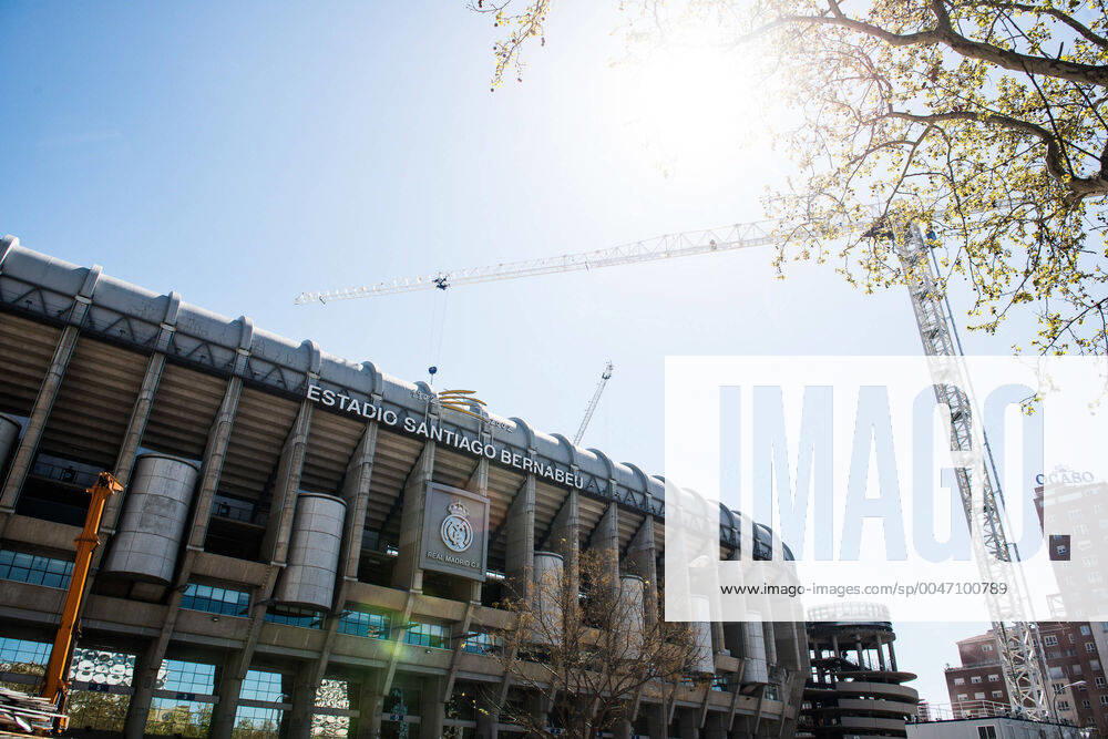 Details of the Santiago Bernabeu Stadium converted into a warehouse for the basic necessities of the Madrid hospitals during second week after the Government declared the state of alarm in Spain and recommended people to stay at home to fight coronavirus COVID-19 on March 28, 2020 in Madrid, Spain Madrid SPAIN - ZUMAa181 98645300st