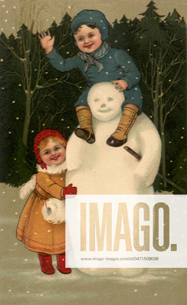 Child atop Snowman Child atop Snowman Date: 1910