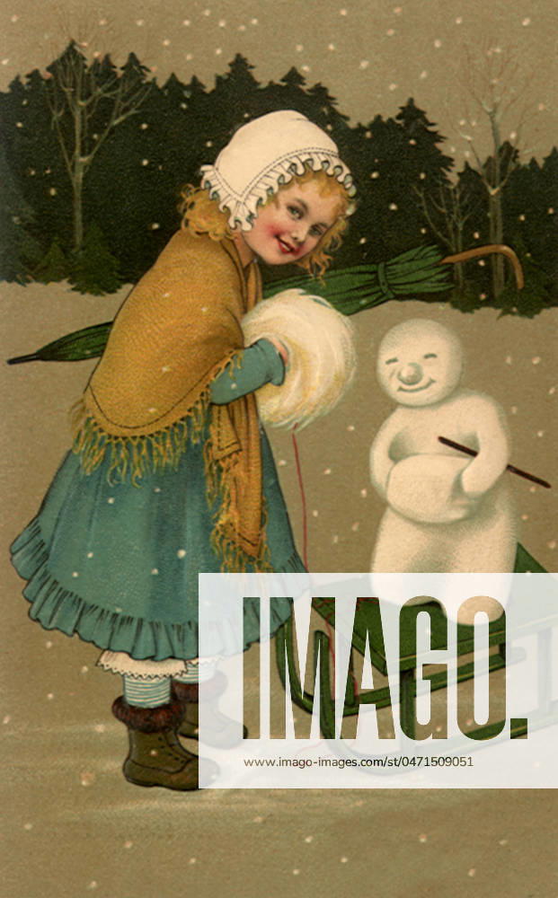 Mini-Snowman on Sled Mini-Snowman on Sled Date: 1910