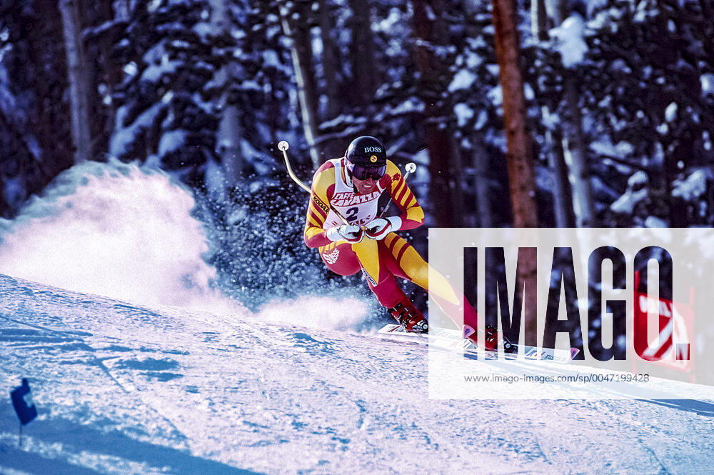 Skiing Zurbiggen Pirmin Zurbriggen of Switzerland competing at the 1989 FIS Alpine World Ski Championships Vail Colorado United States