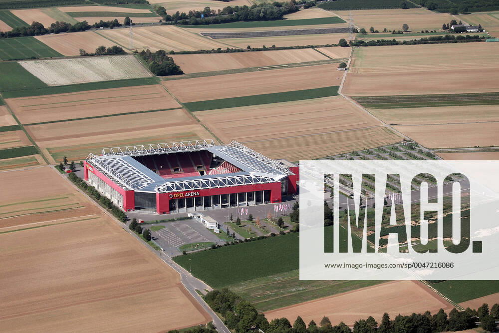 Aerial view of the Opel Arena, venue of FSV Mainz 05, Rheinland Pfalz, Germany, Luftbild der Opel Arena, Spielstätte des FSV Mainz 05, Rheinland-Pfalz, Deutschland,