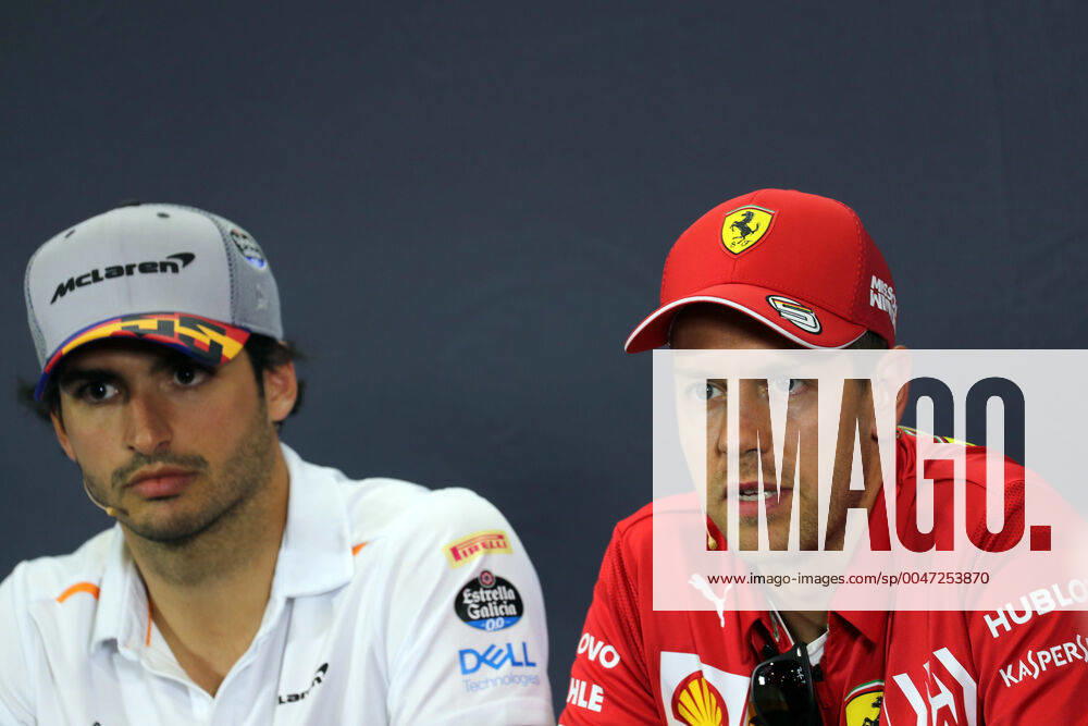 Photo4 LaPresse 09 05 2019 Montmelo, Spain Grand Prix Formula One Spain 2019 In the pic: Sebastian Vettel (GER) Scuderia Ferrari SF90 and Carlos Sainz Jr (ESP) Mclaren F1 Team MCL34