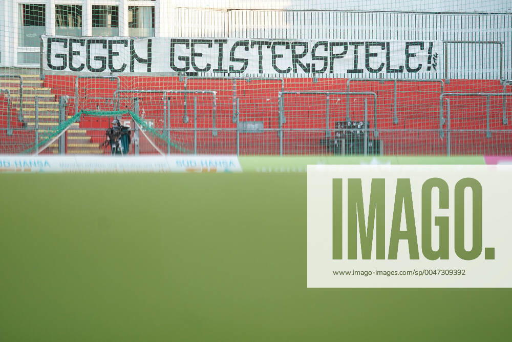 3 League SpVgg Unterhaching FC Ingolstadt 04 Fan Banner Against Ghost Games 3 League FC Ingolstadt 04 Season 2019 2020 SpVgg Unterhaching