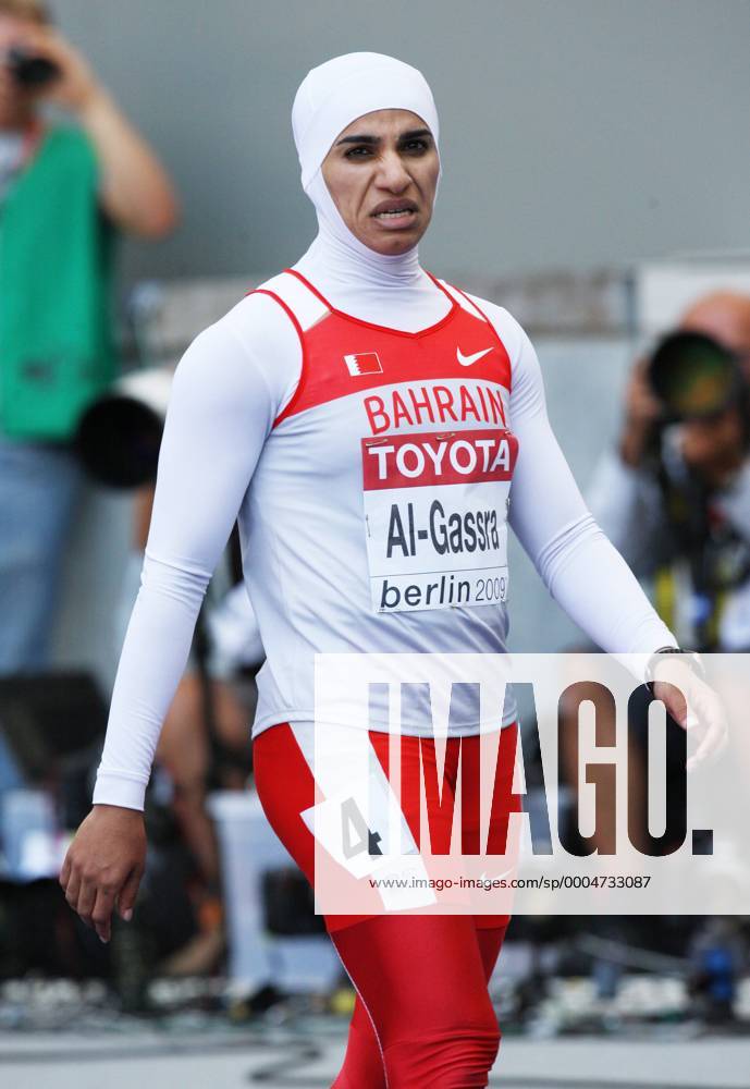 Roqaya Al Gassra (Bahrain) Leichtathletik WM Damen WM 2009, 100m, Nationaltrikot, Vdig Einzelbild Berlin